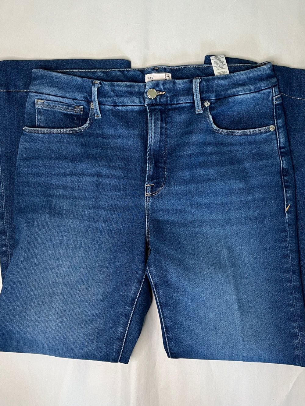 Good American Good Legs Flare Jeans Blue843 Hemmed 29" Inseam Sz 14/32 - Picture 3 of 9